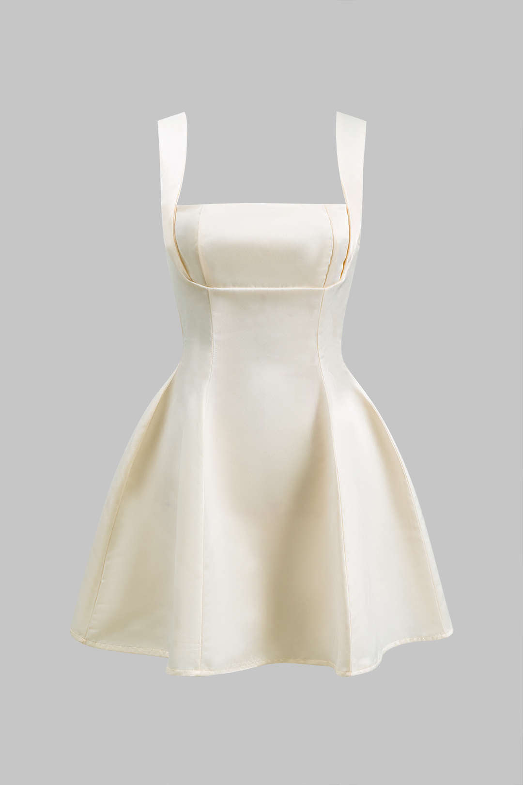 Vestido Mini Con Escote En V Y Cremallera Trasera Elegante