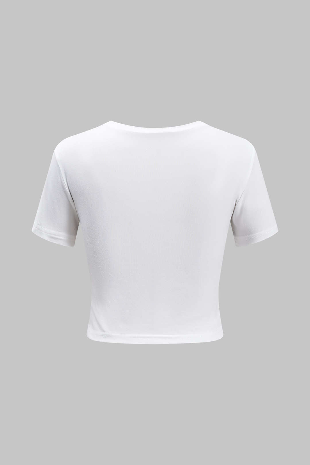 Camiseta Algodón Cuello Redondo Con Texto Impreso Estilo