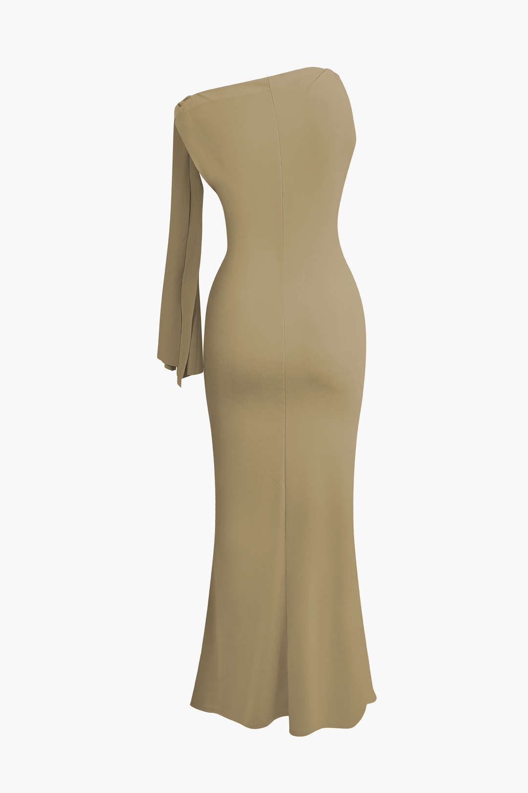 Vestido Maxi Sirena Asimétrico Con Nudo Elegante Lujo