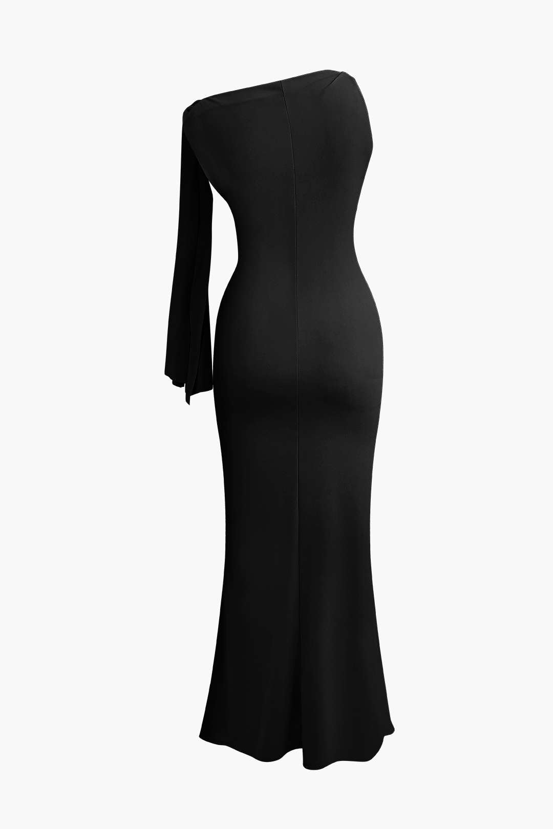 Vestido Maxi Sirena Asimétrico Con Nudo Elegante Lujo