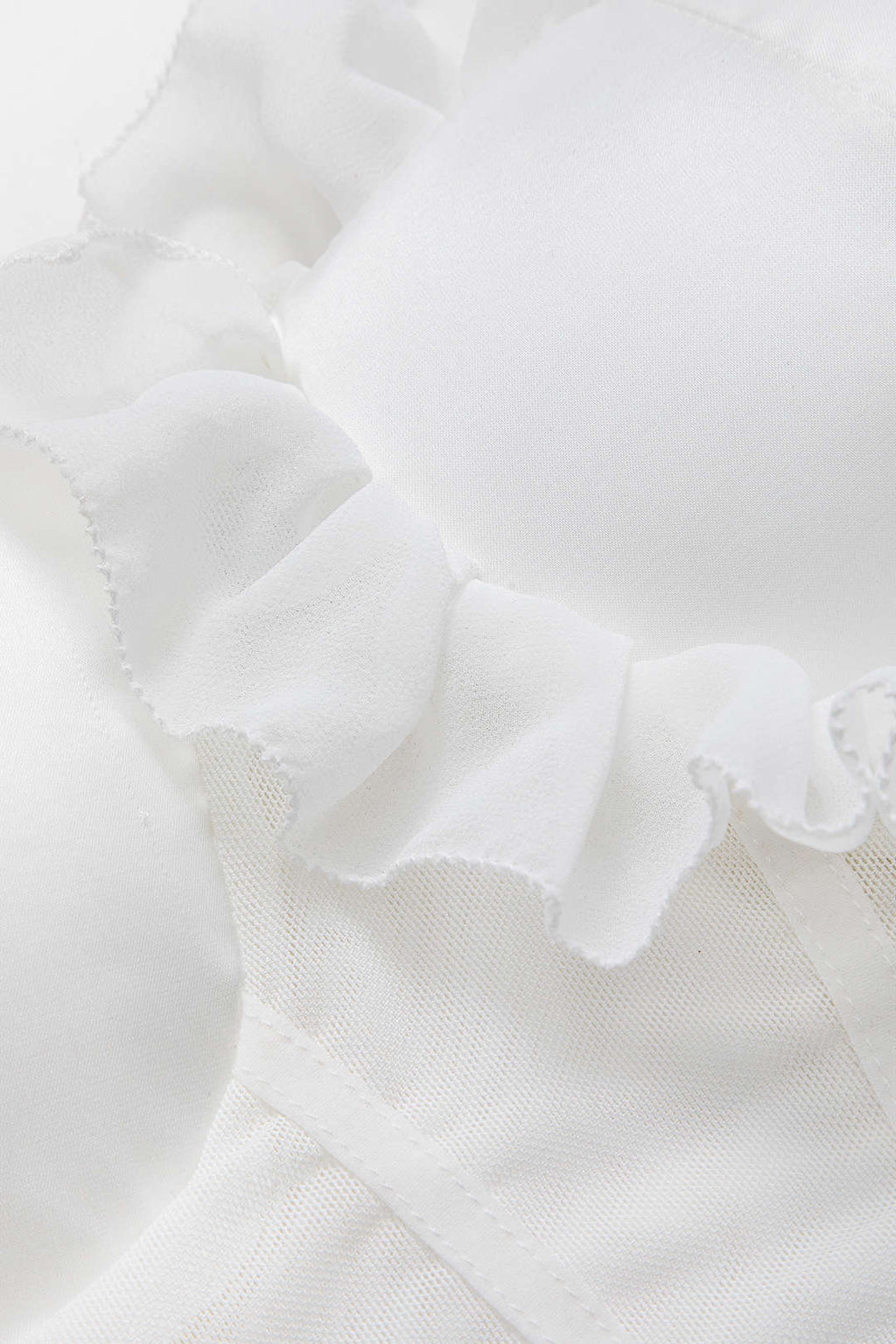 Blusa Tubo Corsé Con Volantes De Chiffón Satinado