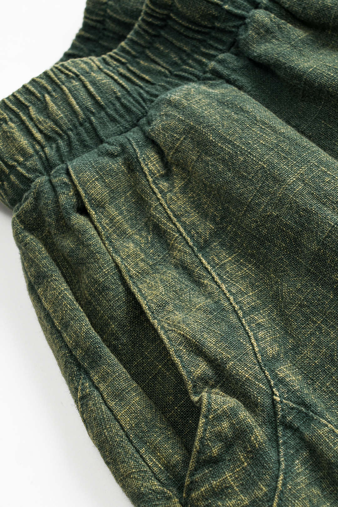 Pantalones Anchos Con Bolsillos Fruncidos Mujer Casual