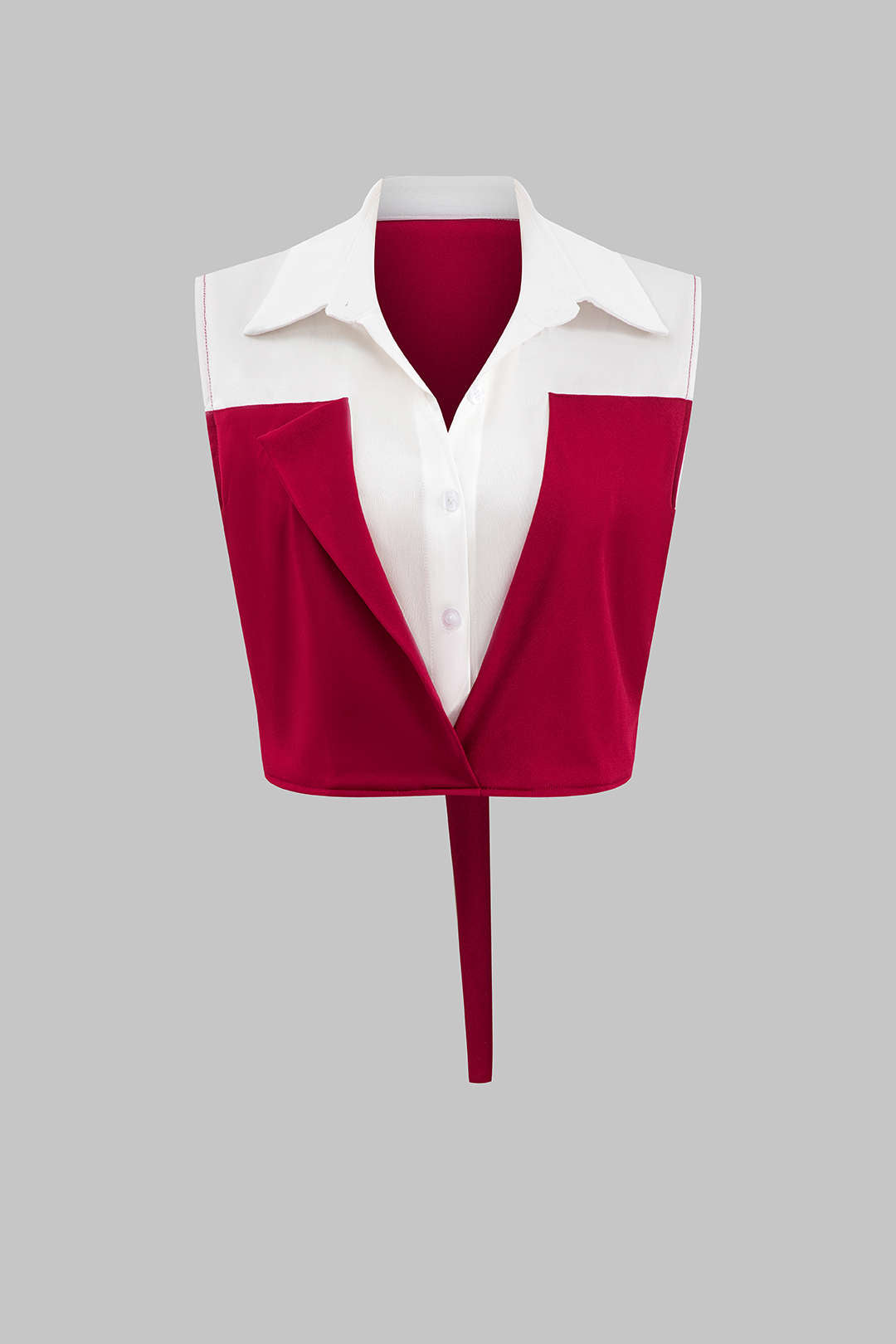 Conjunto Blusa Patchwork Sin Mangas Pantalón Con Bolsillos