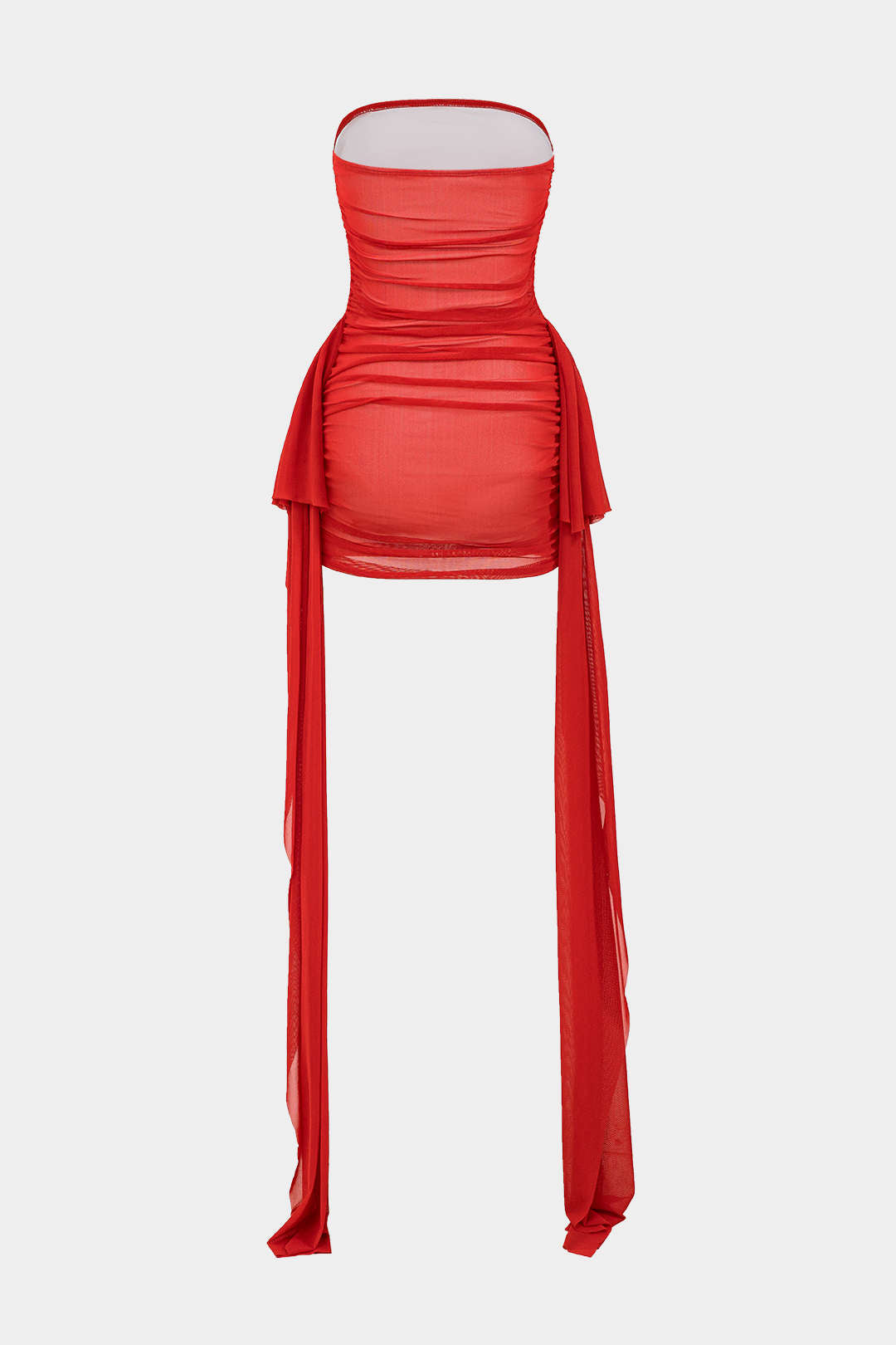 Vestido Mini Sin Tirantes Con Textura De Malla Elegante