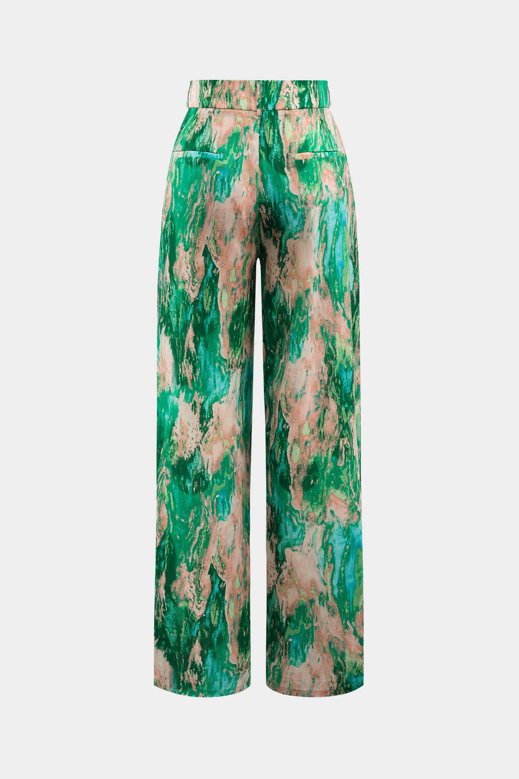 Pantalones Rectos De Tiro Alto Con Estampado Mármol