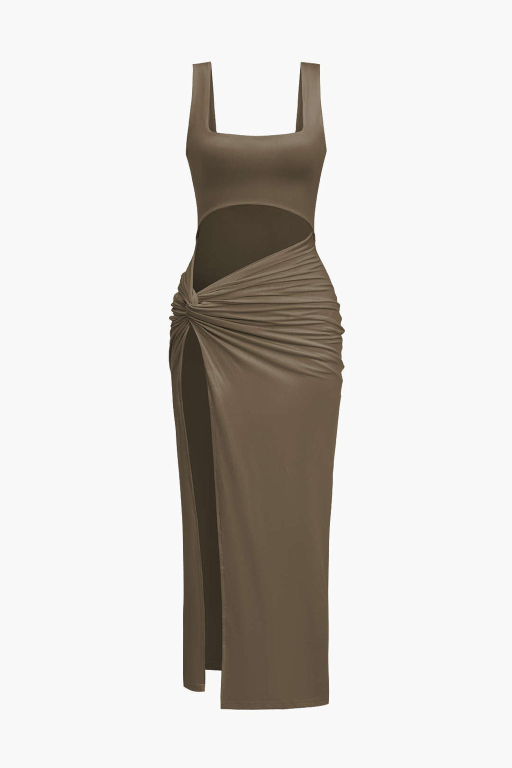 Vestido Midi Reversible Con Abertura Frontal Elegante