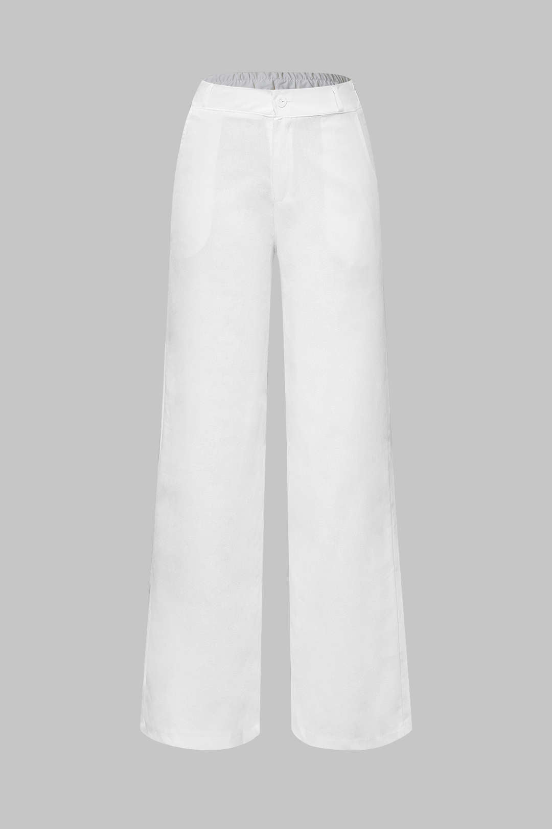 Pantalones Rectos De Mezcla De Lino Para Diario Cotidiano