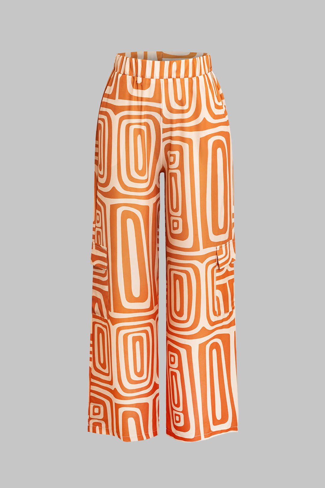 Conjunto Camisa Nudo Cálido Pantalón Estampado Artístico