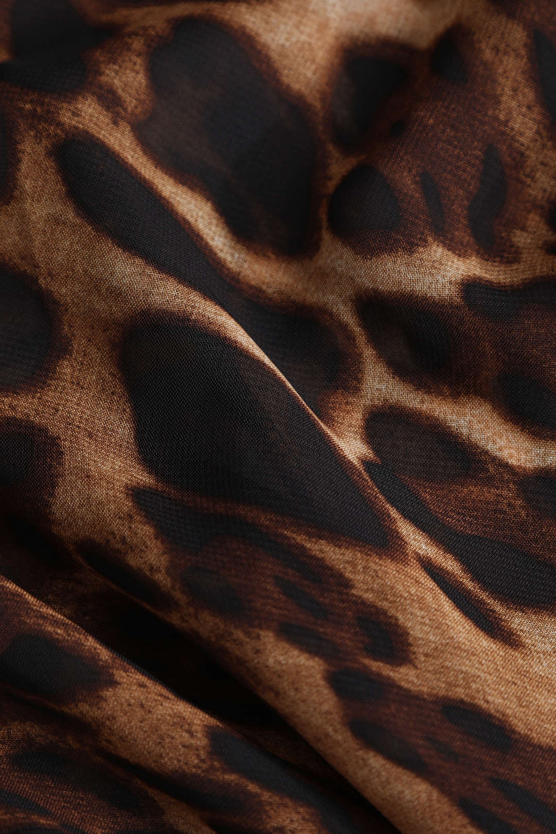 Vestido Maxi Drapé Transparente Con Estampado De Tigre