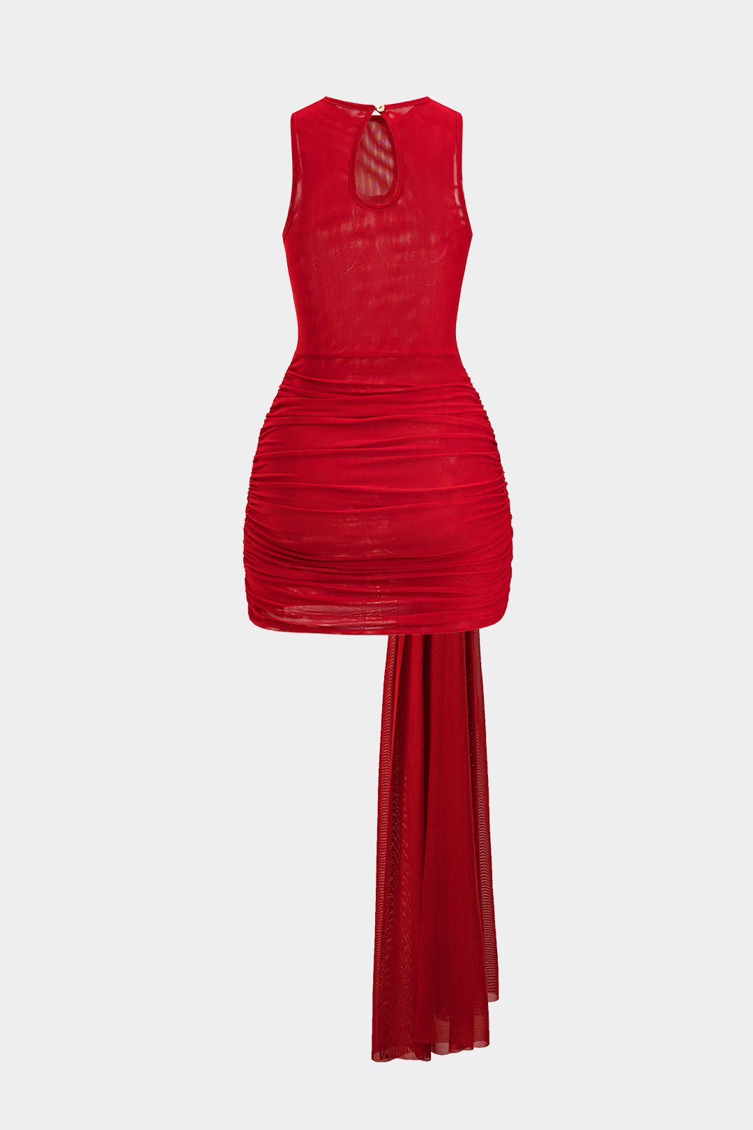 Vestido Mini De Malla Con Detalle De Recorte Y Cordones