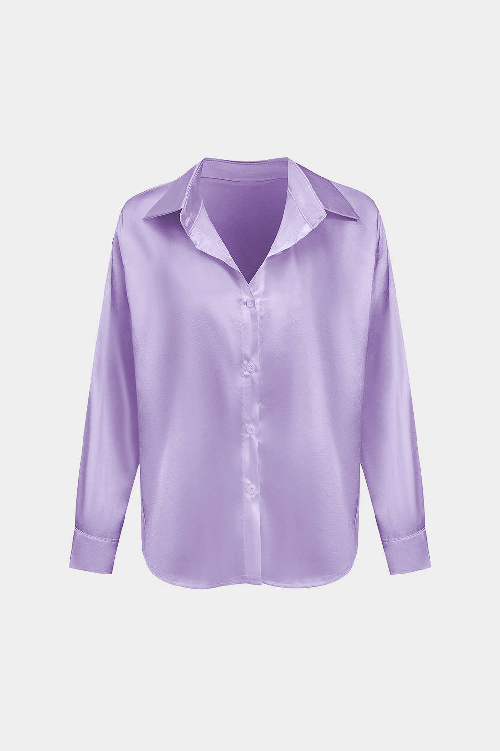 Camisa Satinada De Manga Larga Con Silueta Elegante