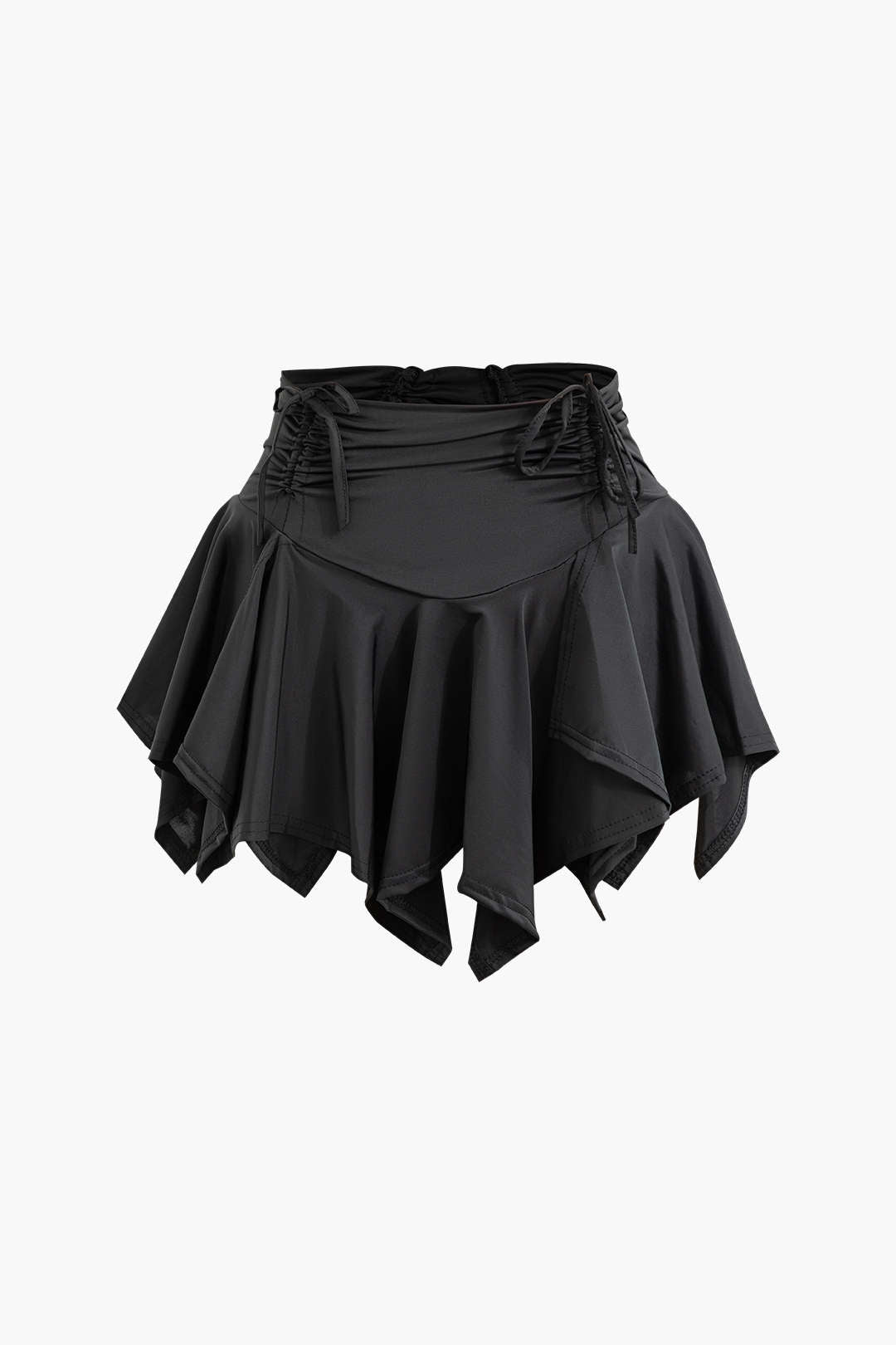 Falda Mini Asimétrica Con Cremallera Y Botones Elegantes