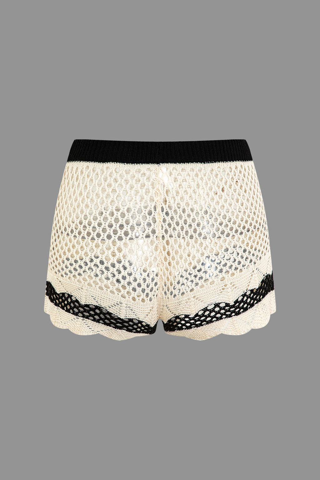 Conjunto Corto De Punto Con Escote En V Crochet Mujer