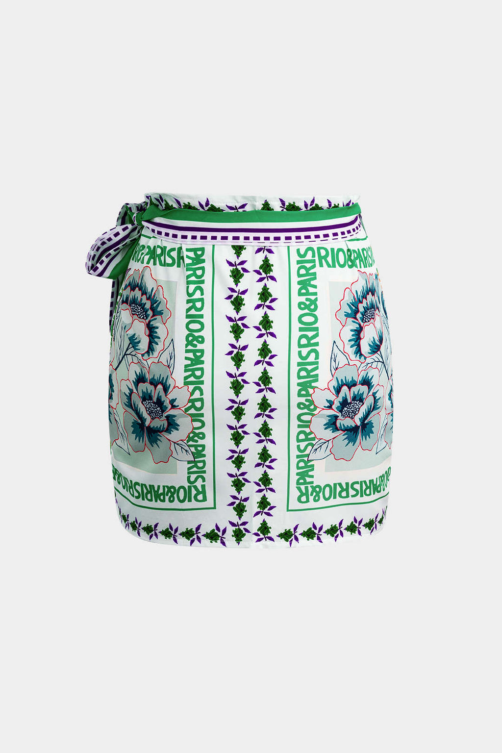 Falda Mini Envolvente Con Nudo Floral Ligera Uso Diario