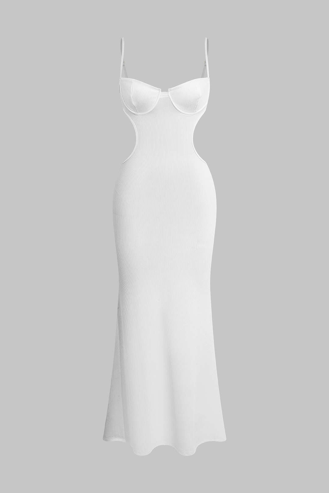 Vestido De Noche Sin Espalda Con Bustier Cuello Barco