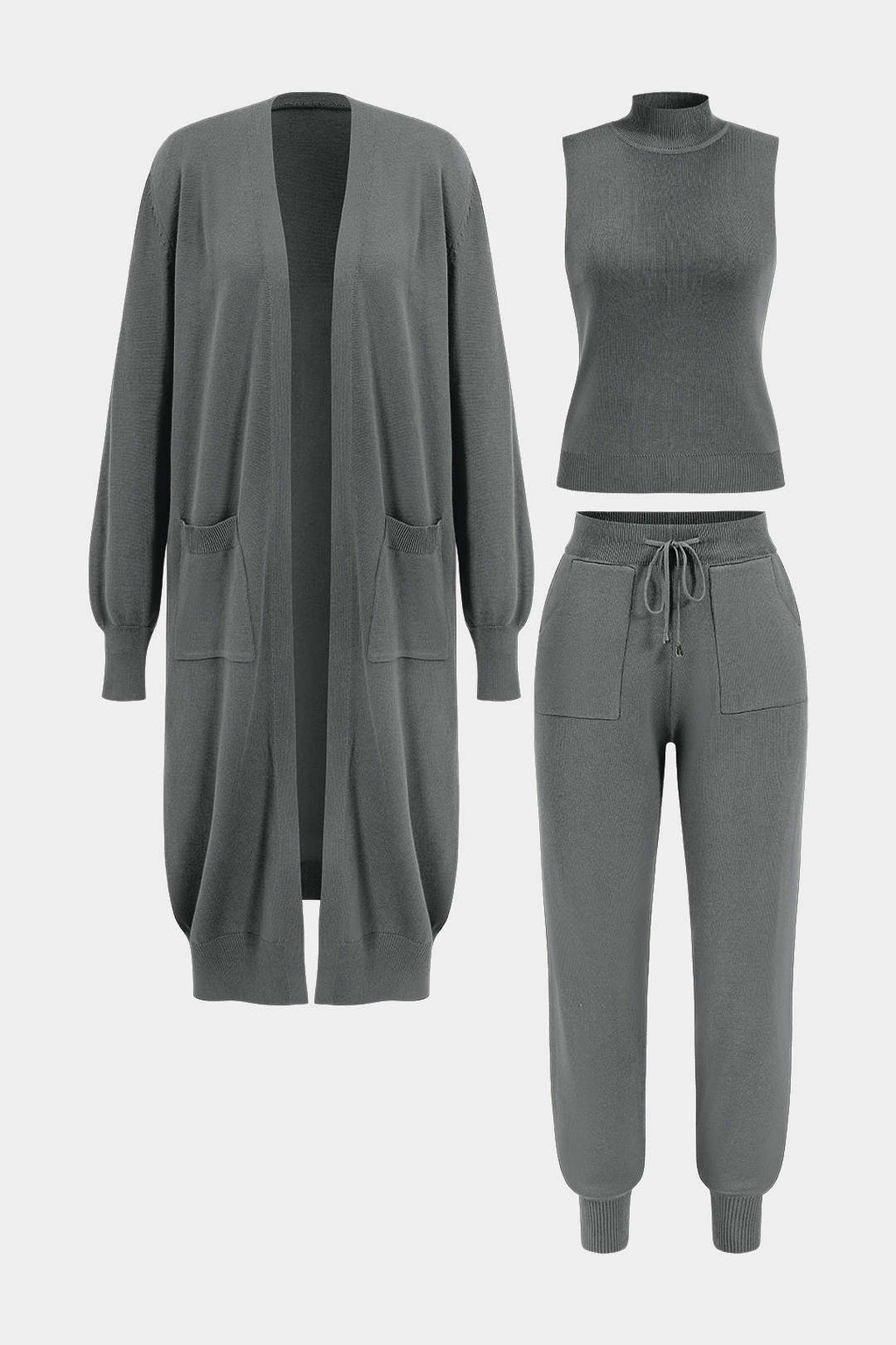 Conjunto Punto Tres Piezas Pantalones Bolsillos Cordón