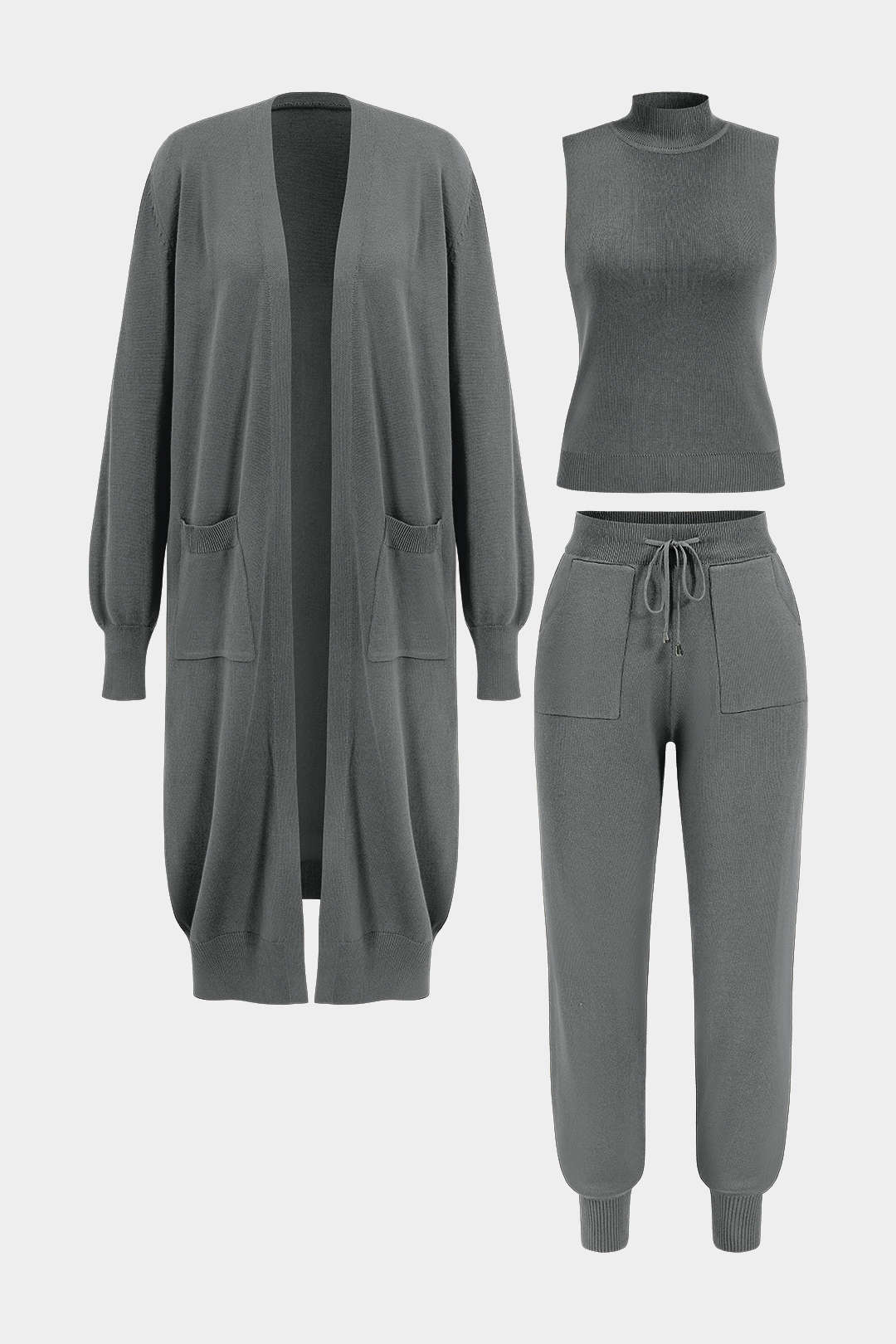 Conjunto Punto Tres Piezas Pantalones Bolsillos Cordón