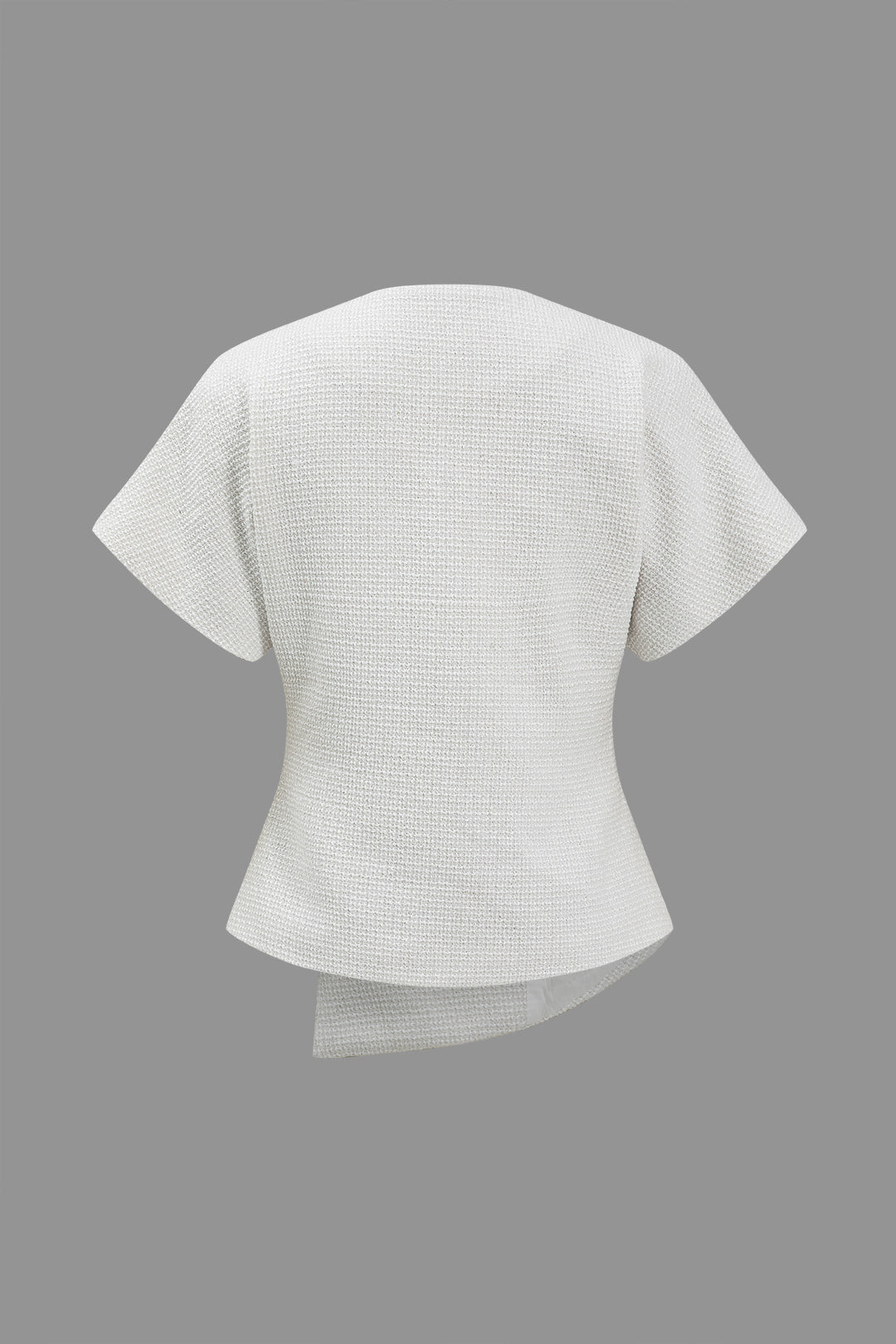 Camisa Minimalista Con Botones y Escote en V Mujer Elegante