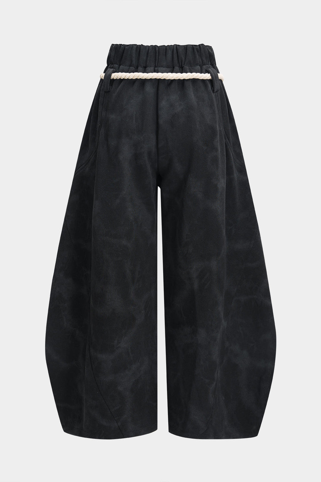 Pantalones Anchos Con Cordón Tie Dye Mármol Para Mujeres