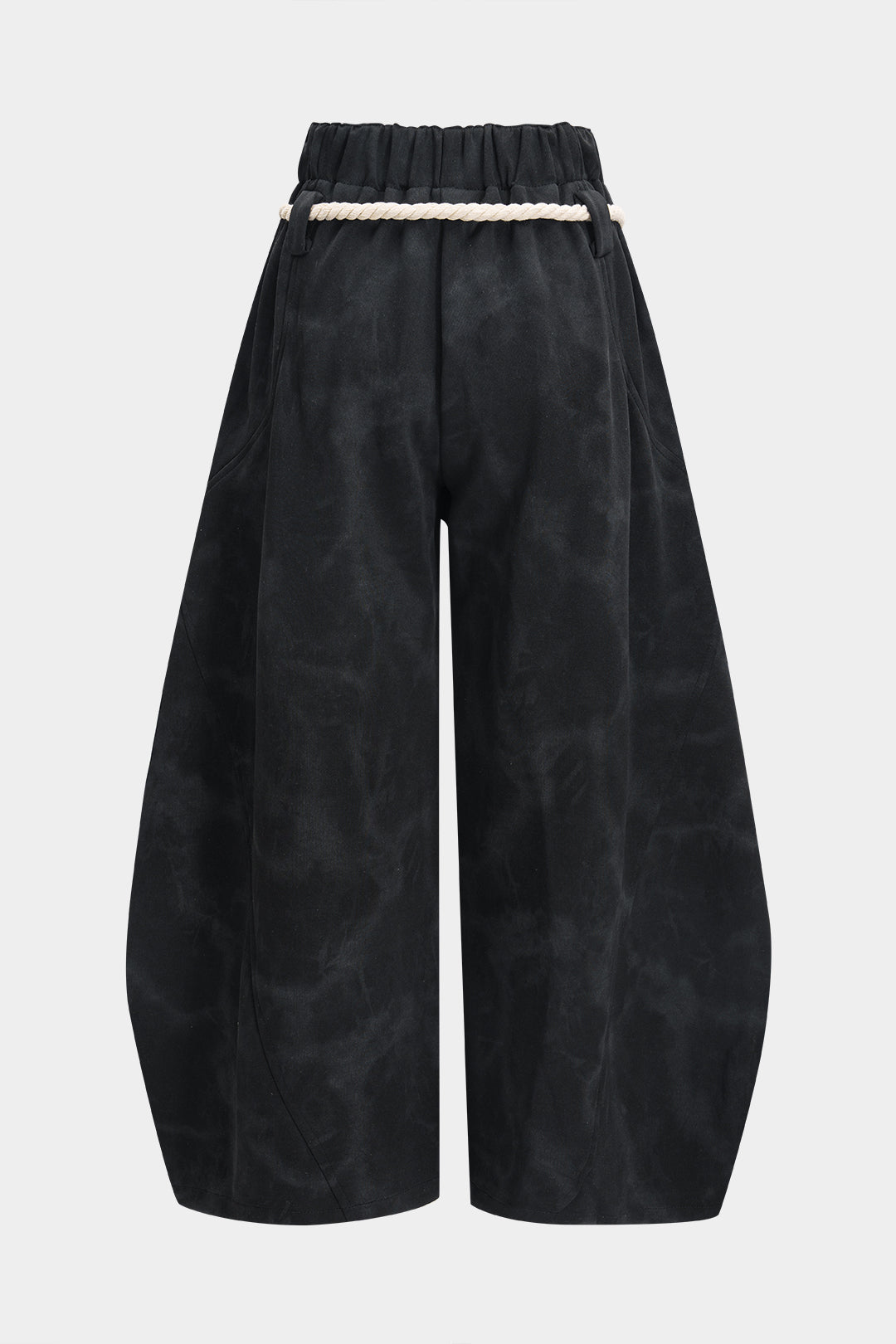 Pantalones Anchos Con Cordón Tie Dye Mármol Para Mujeres