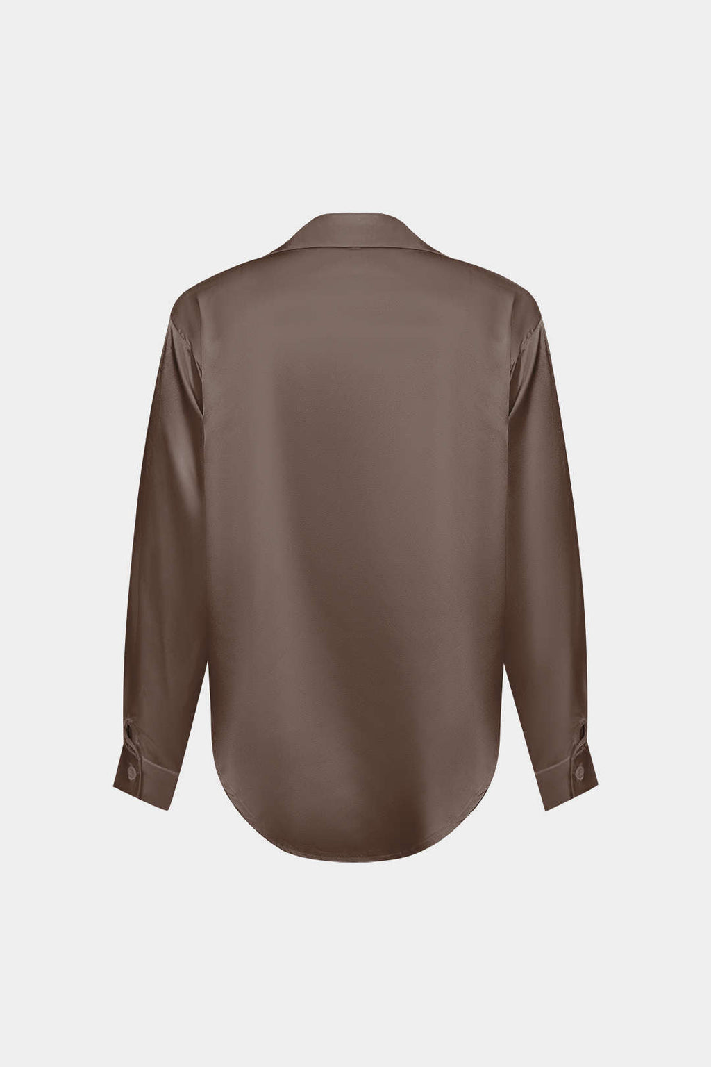 Camisa Satinada De Manga Larga Con Silueta Elegante