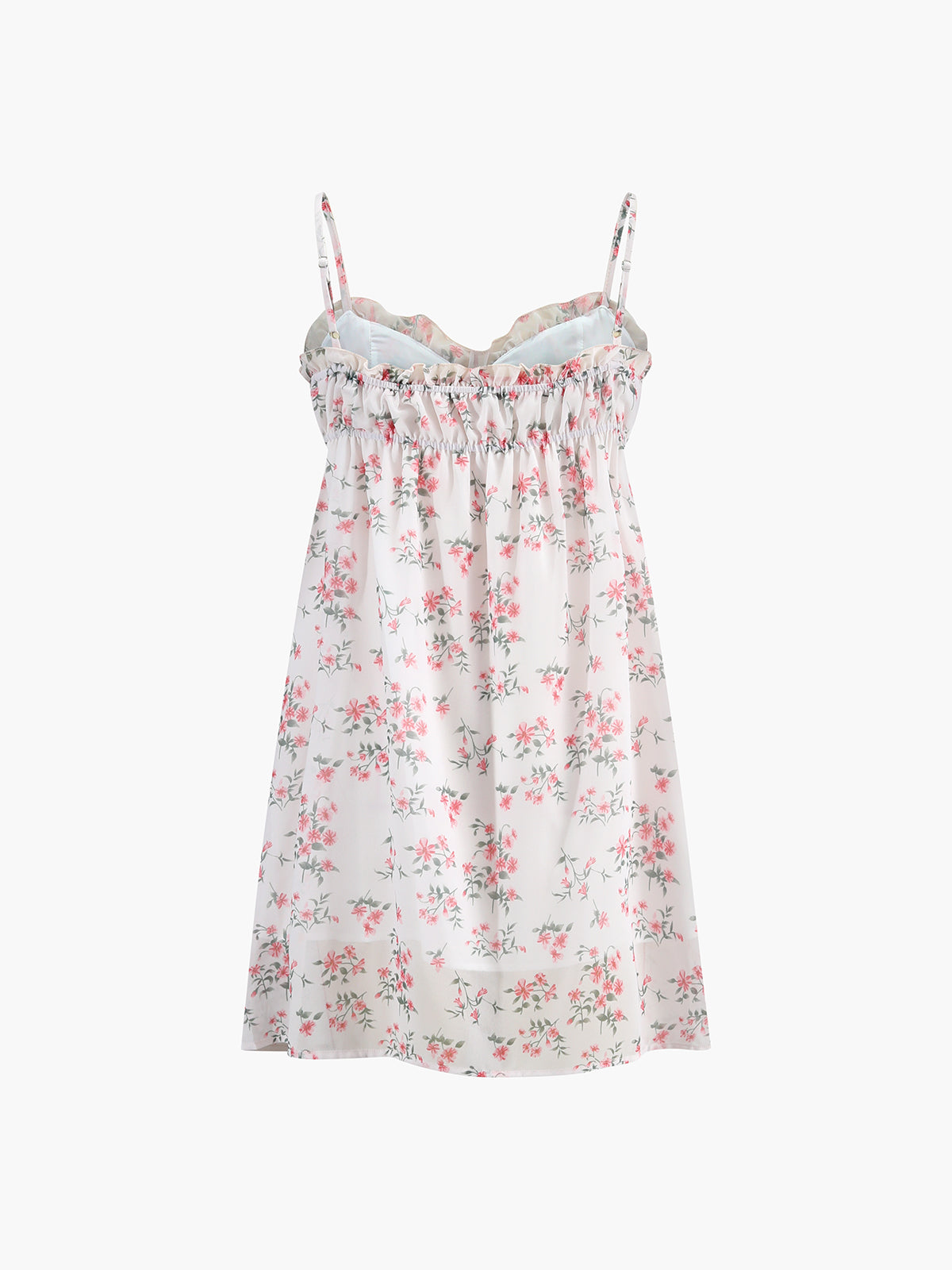 Vestido Floral Plisado sin Manga con Dobladillo Lechuga
