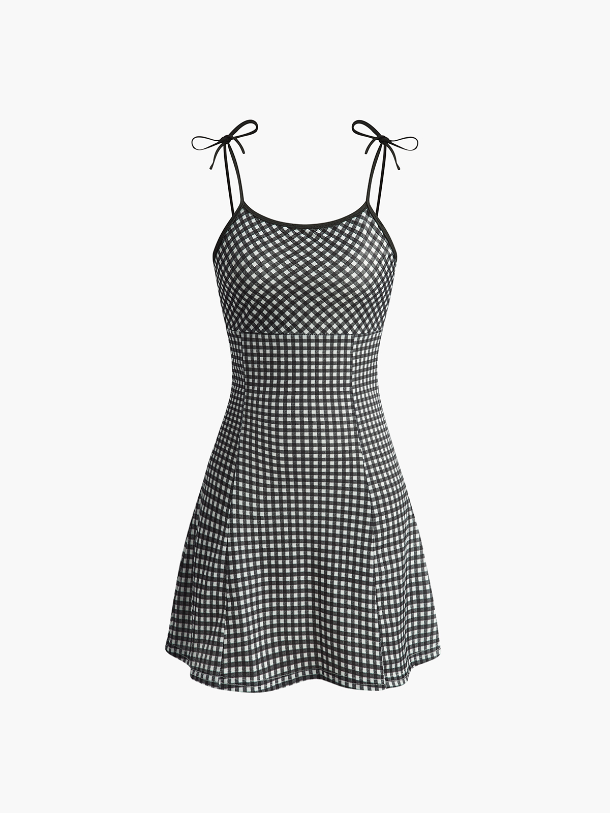Vestido Cuadros Vichy Con Lazo Y Tirantes Ajustables