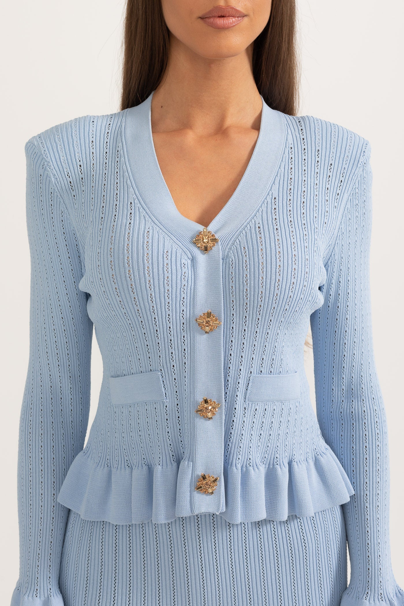Conjunto Coordinado Chaqueta Volantes Y Falda Punto Alinea