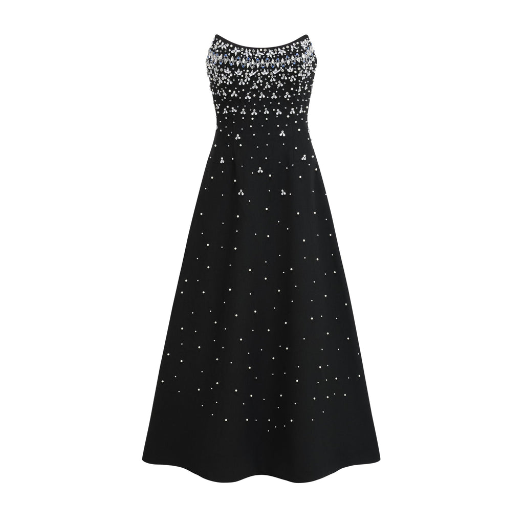 Vestido Maxi Adornado Para Noche De Gala Elegante Y Glamour