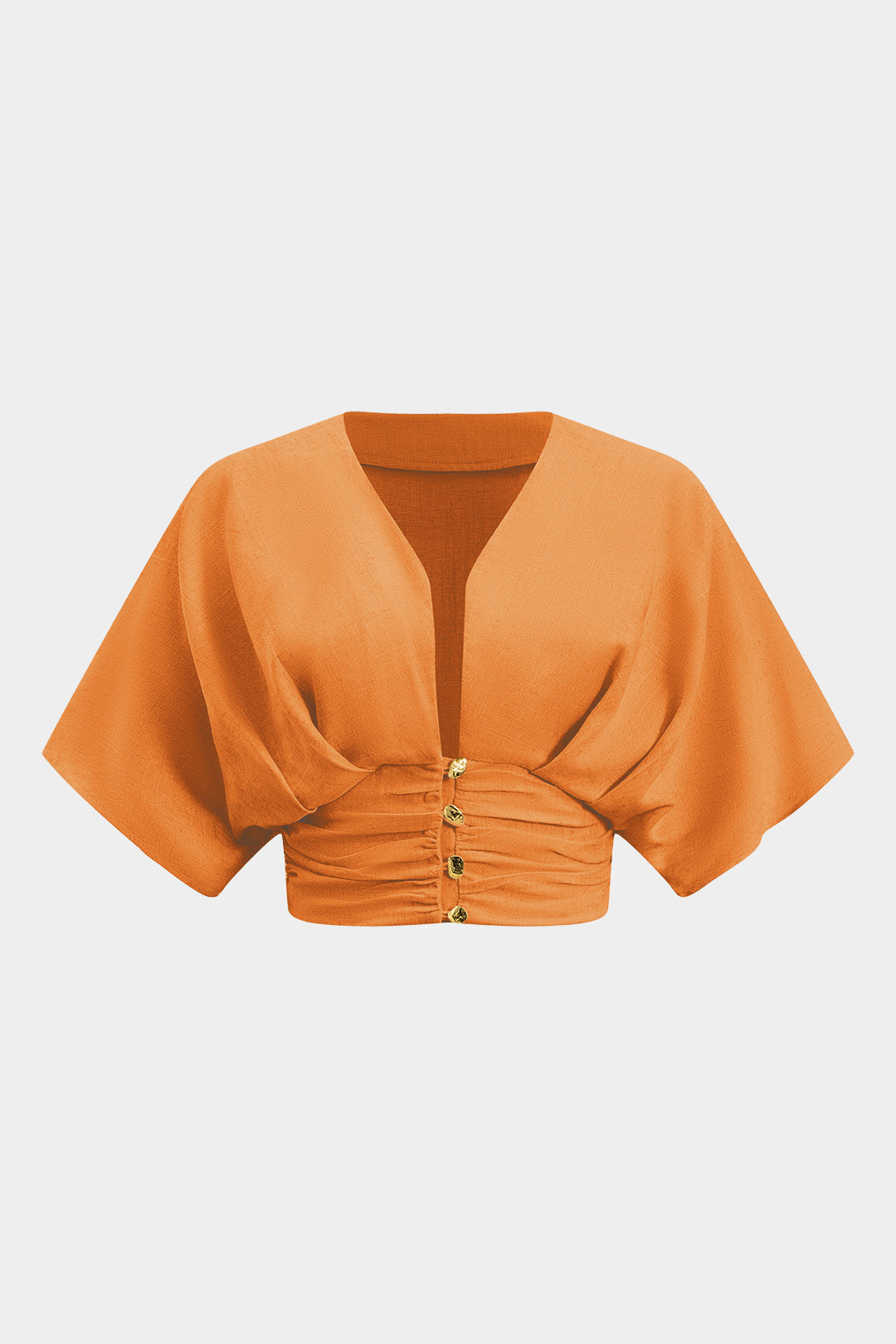 Camisa De Lino Metálica Manga Corta Estilo Moderno Unisex