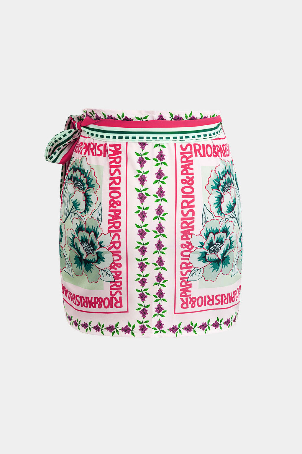Falda Mini Envolvente Con Nudo Floral Ligera Uso Diario