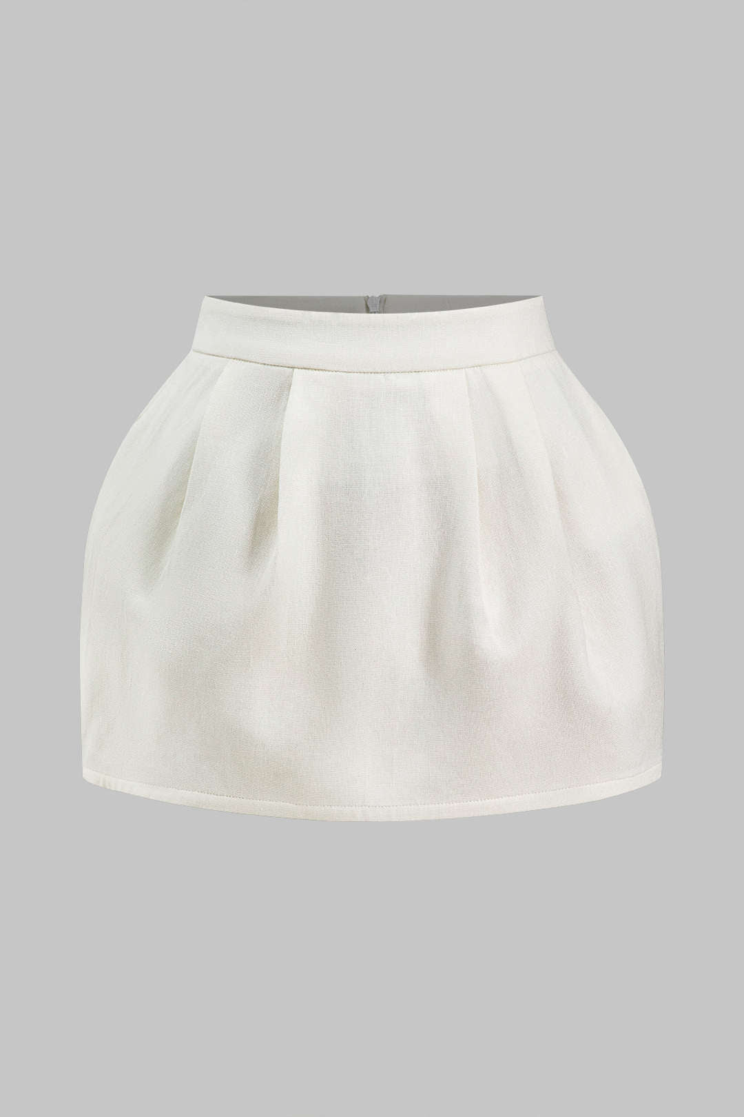 Falda de Lino con Volantes y Cremallera Minimalista
