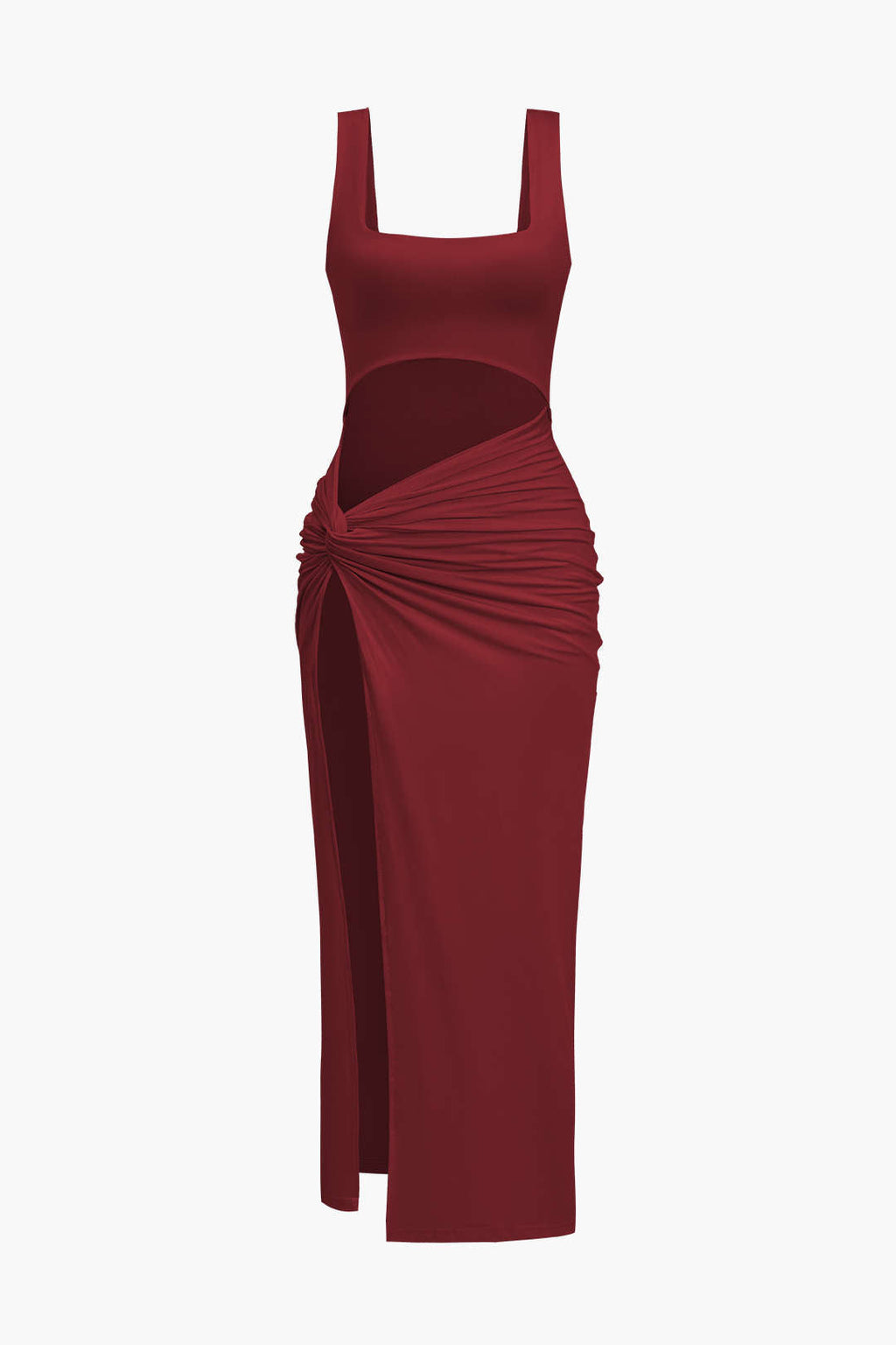 Vestido Midi Reversible Con Abertura Frontal Elegante