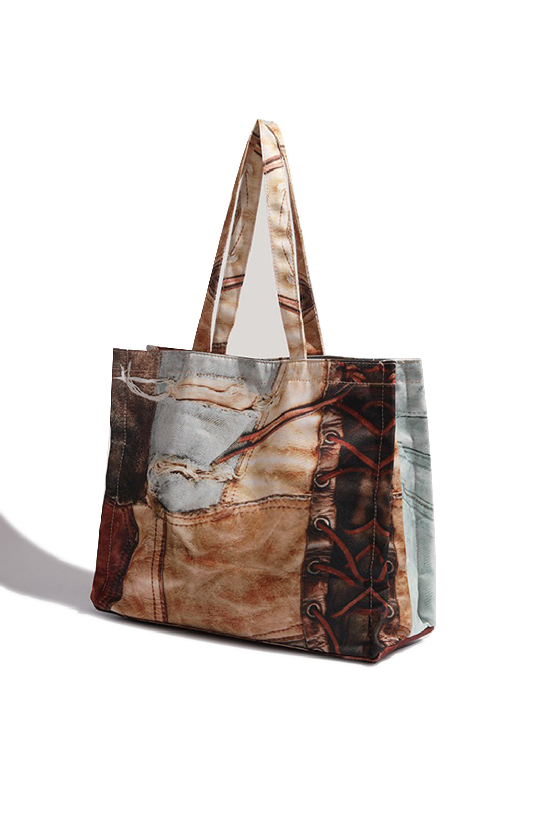 Bolso Tote De Patrón Abstracto Con Silueta Moderna