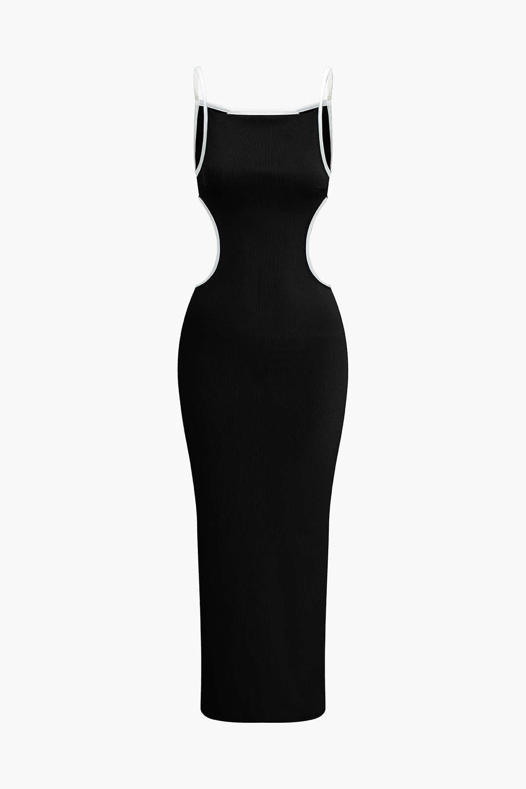 Vestido Maxi Con Espalda Abierta Contrastante Para Noche