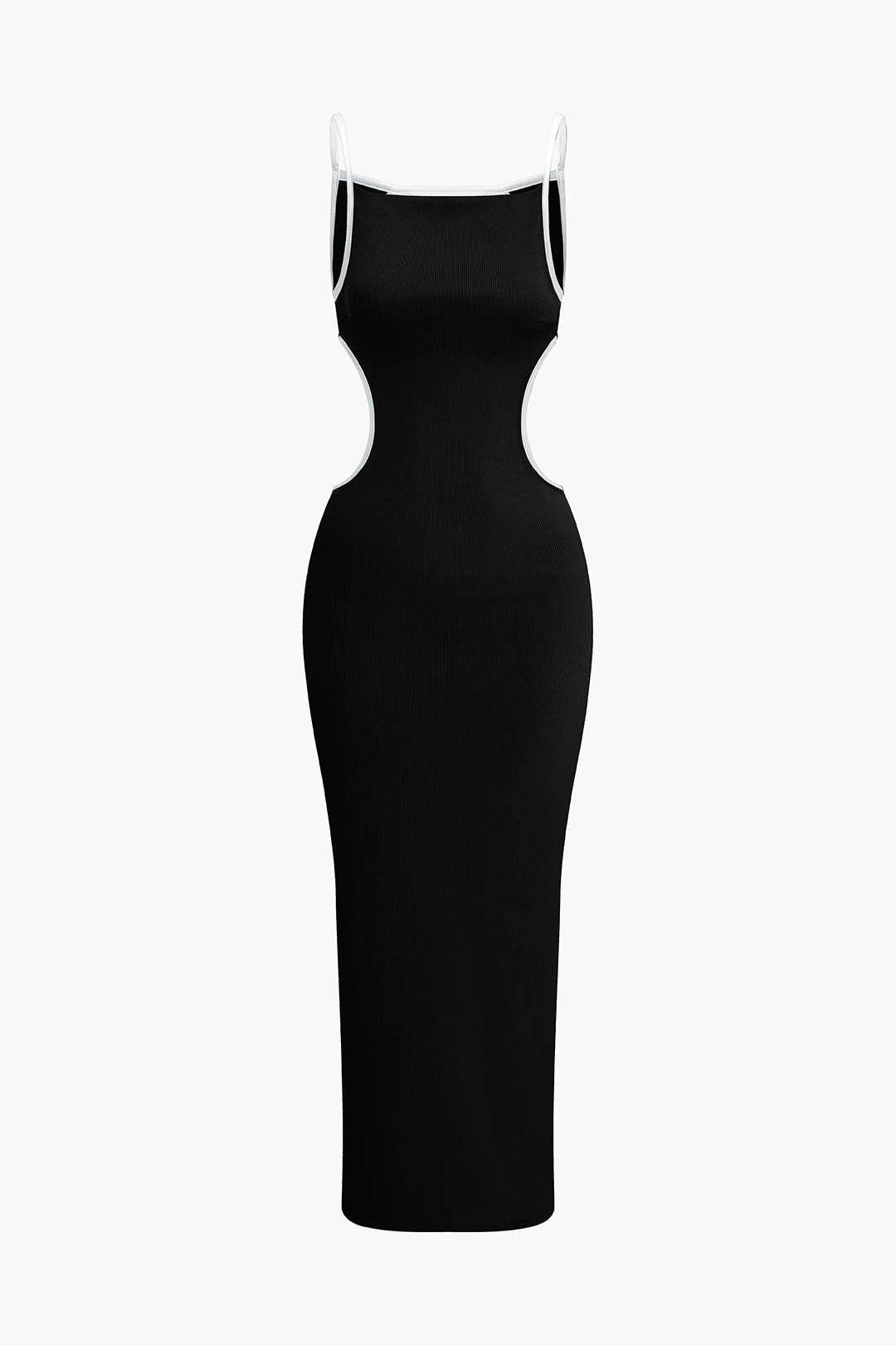 Vestido Maxi Con Espalda Abierta Contrastante Para Noche