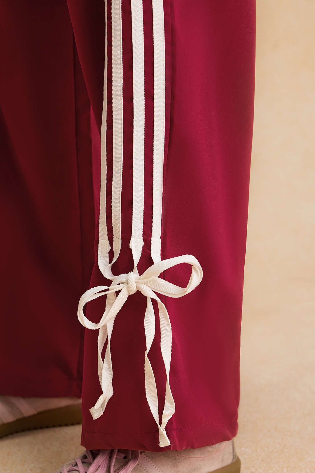 Pantalones Patchwork Con Detalle De Cinturón Elegantes