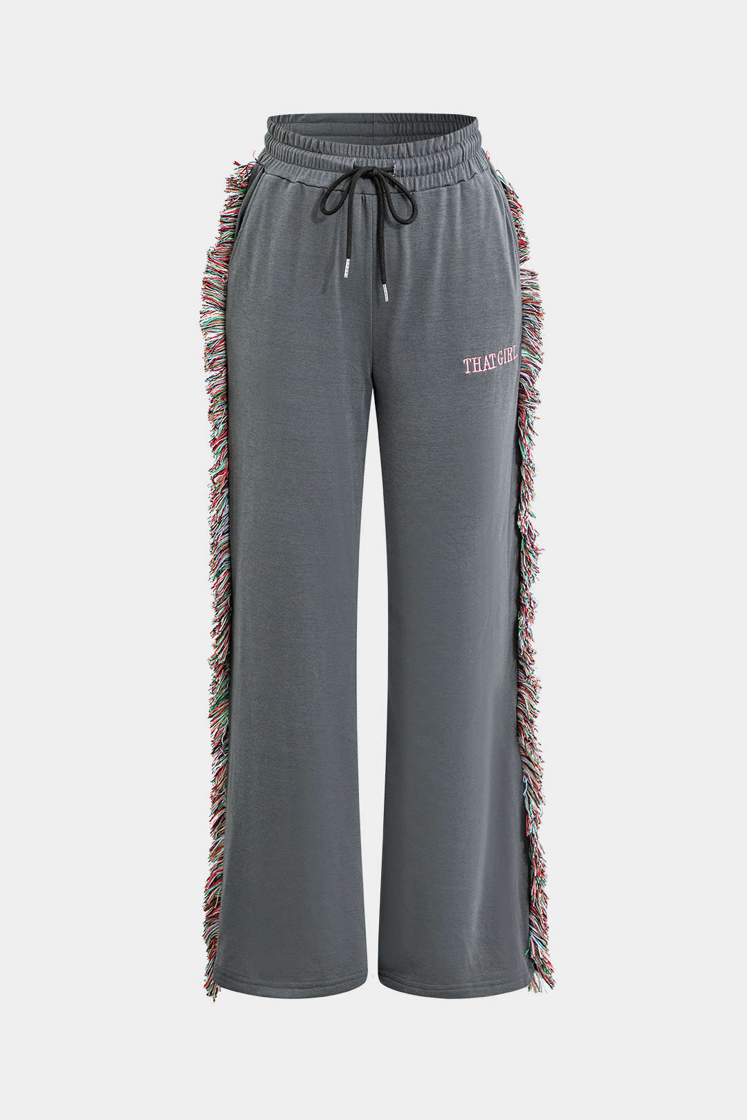 Conjunto Dos Piezas Camiseta Impresa Pantalones con Borlas