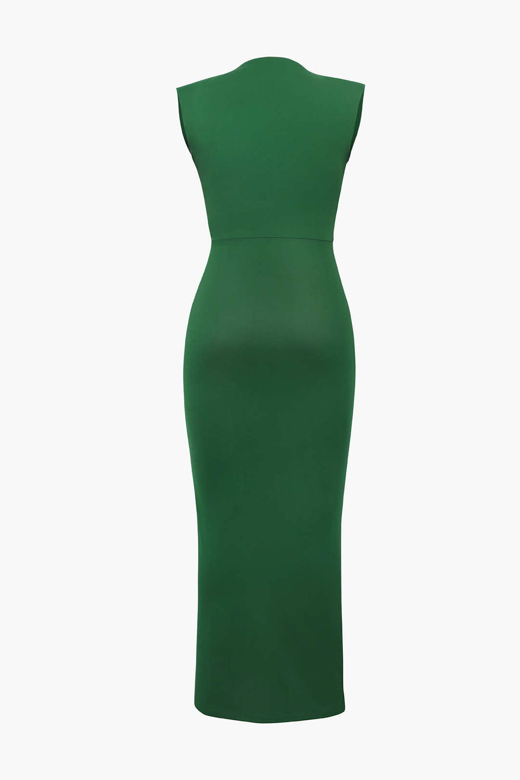 Vestido Midi Sin Mangas Con Escote En V Silueta Elegante