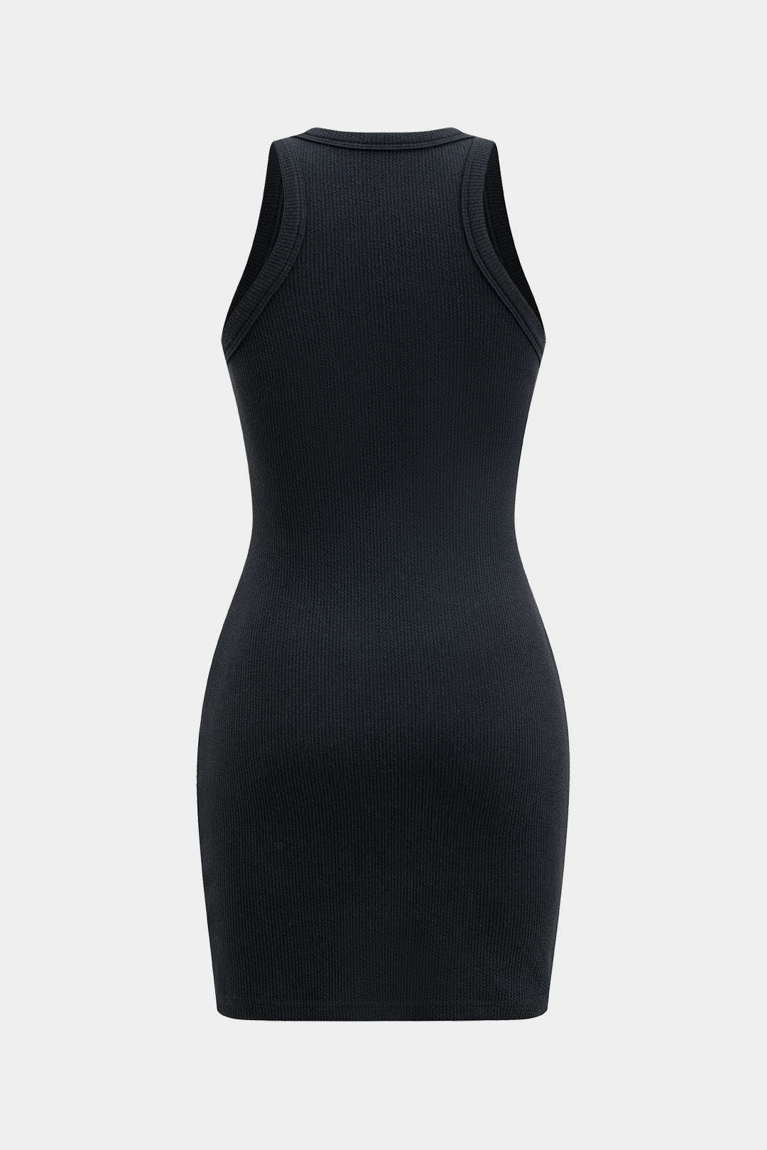 Vestido Mini Sin Mangas Con Letra Bordada Elegante