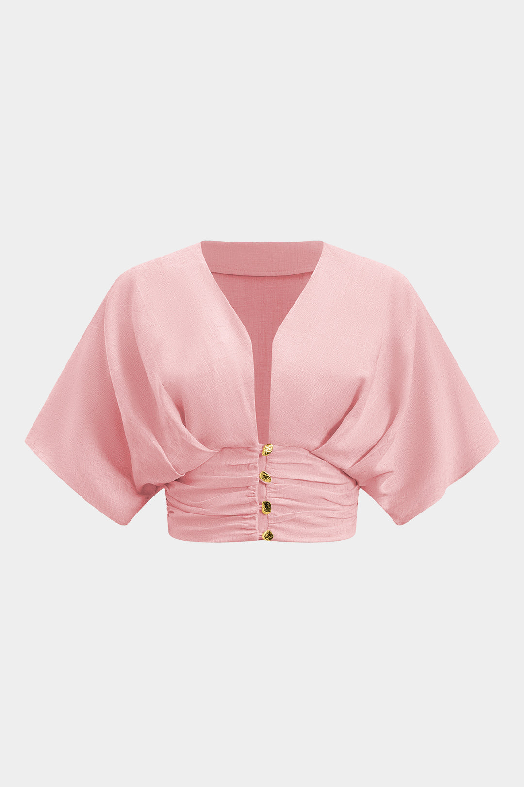 Camisa De Lino Metálica Manga Corta Estilo Moderno Unisex