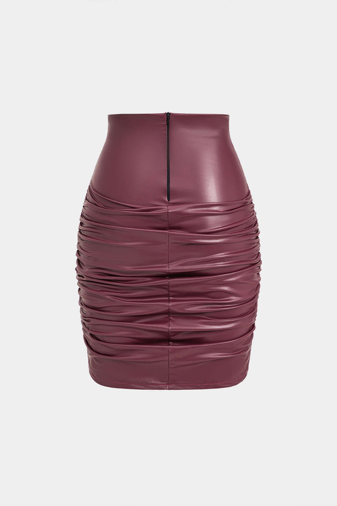 Falda De Cuero Sintético Con Volantes Moderna Y Elegante