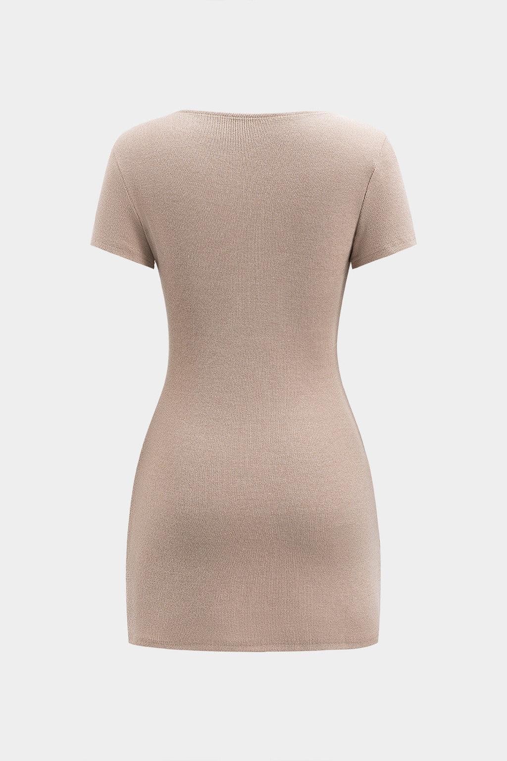 Vestido Mini Con Botones Cuello V Manga Corta Casual