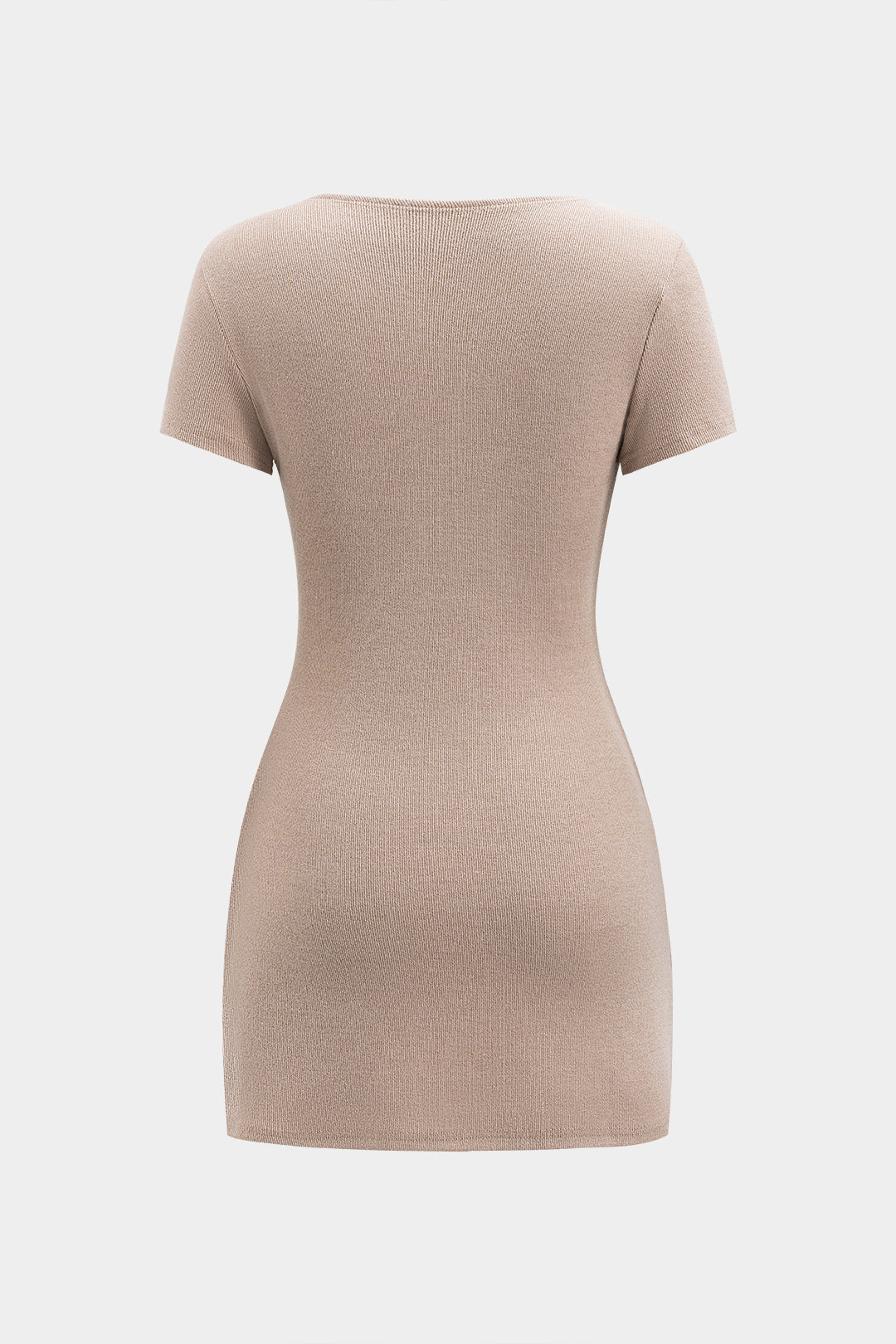 Vestido Mini Con Botones Cuello V Manga Corta Casual