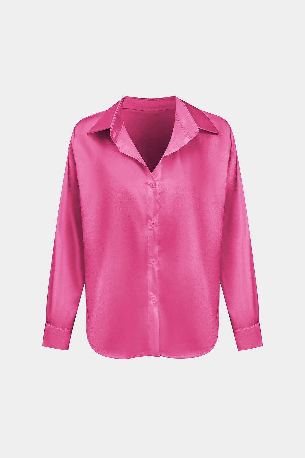 Camisa Satinada De Manga Larga Con Silueta Elegante