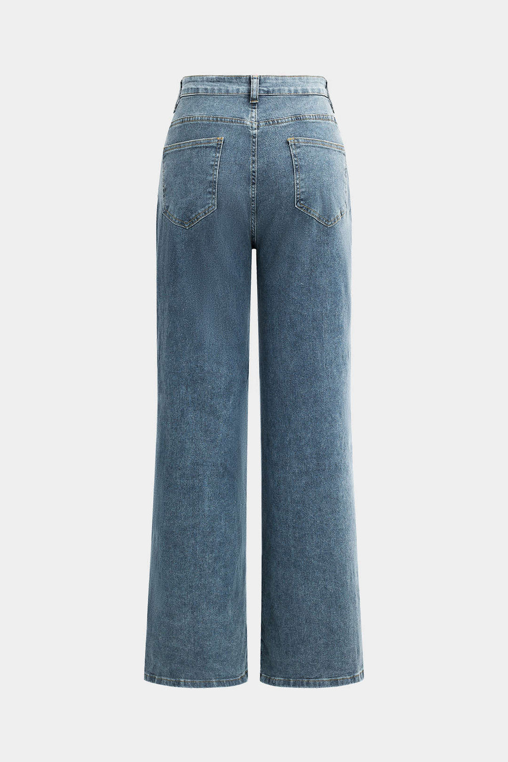 Vaqueros Denim Rotos De Corte Recto Azul Para Uso Diario