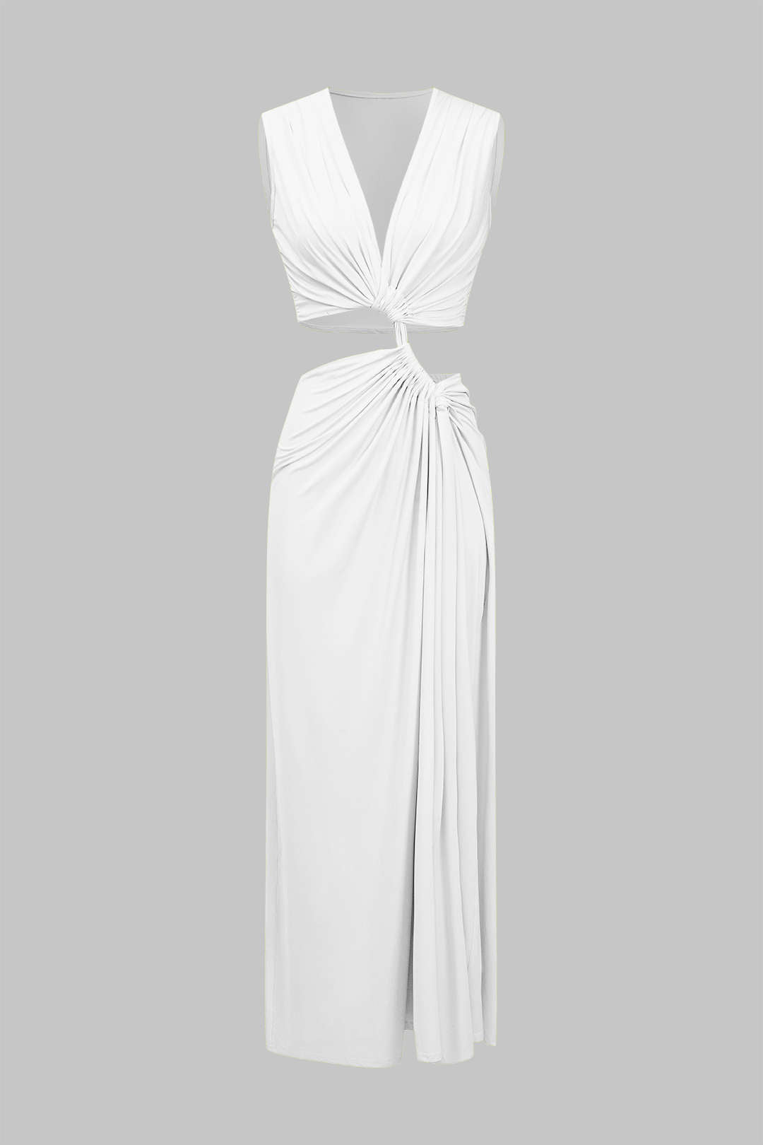 Vestido Midi Elegante Sin Mangas Con Espalda Twist