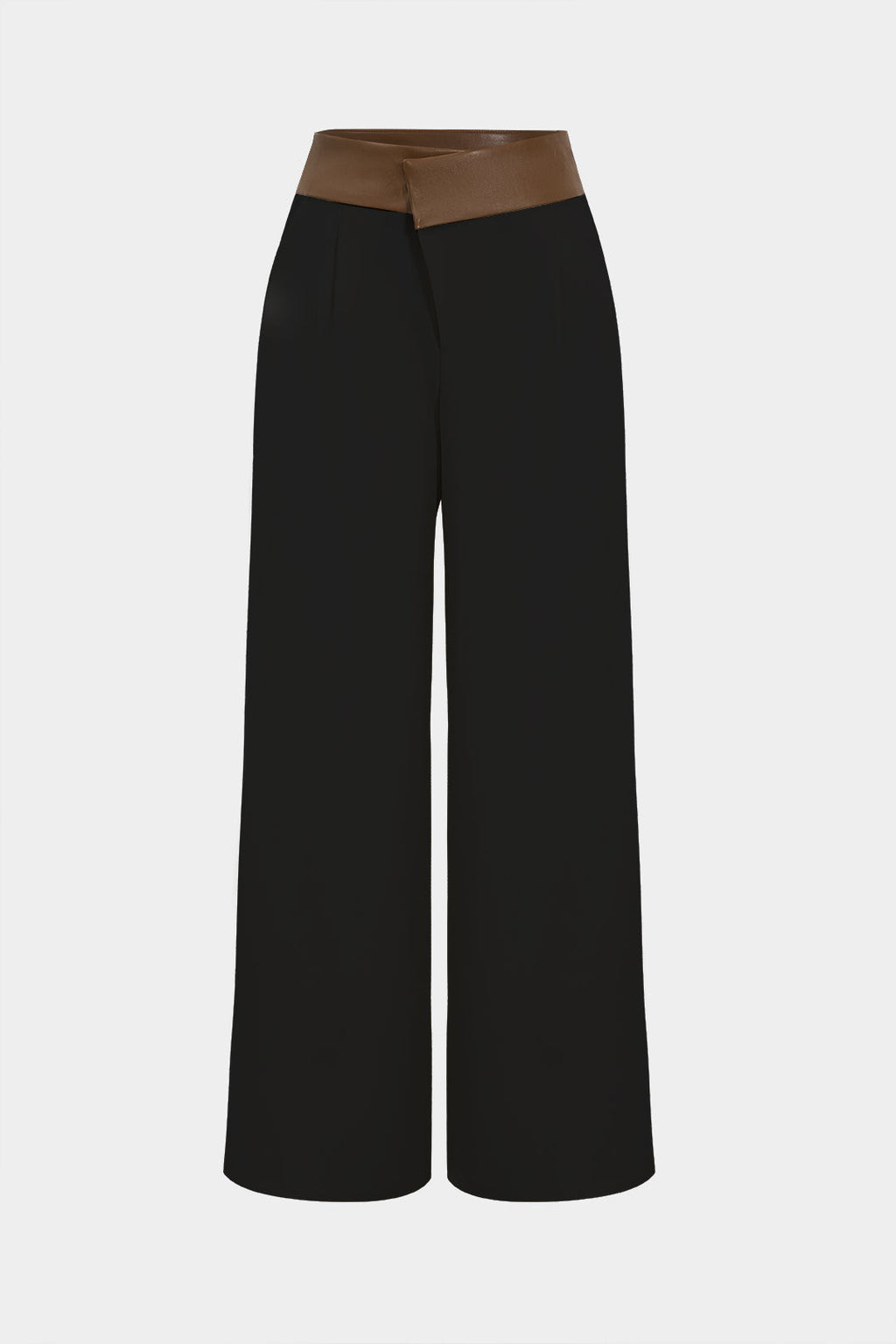 Pantalones Patchwork De Cuero Sintético Para Uso Diario