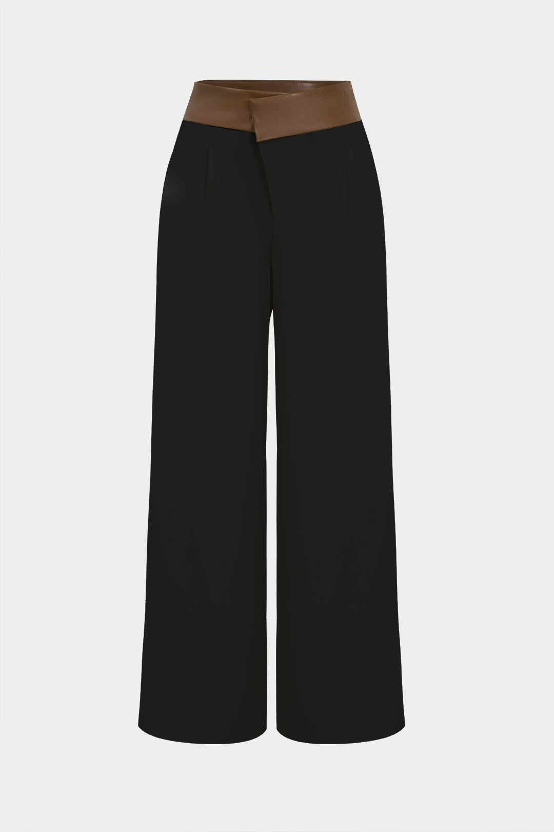Pantalones Patchwork De Cuero Sintético Para Uso Diario