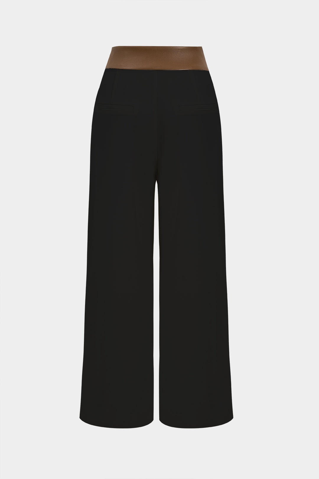 Pantalones Patchwork De Cuero Sintético Para Uso Diario
